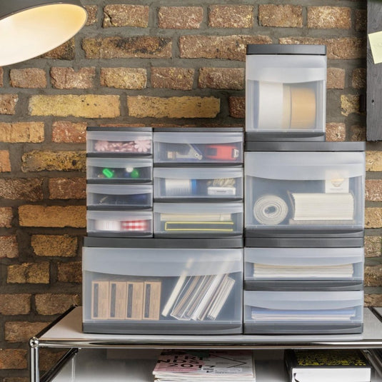 Rotho systemix design ladekast 39.5x17x20.3 cm antraciet