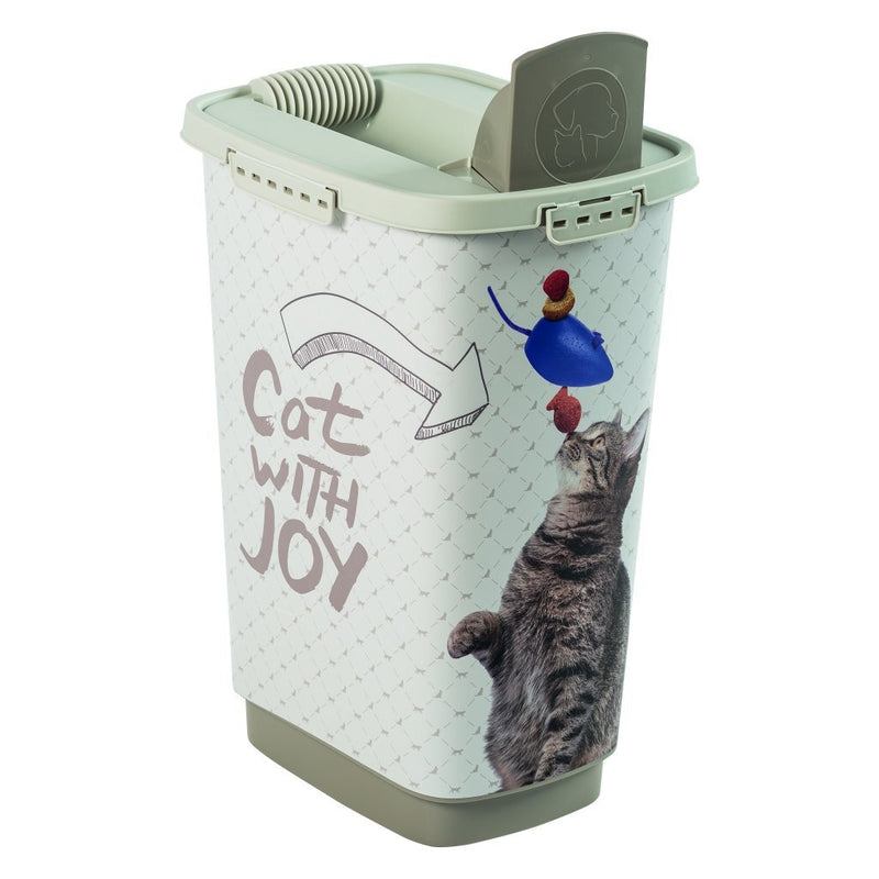 Afbeelding laden in galerijviewer, Rotho cody cat pet food container 25l cappuccino zand
