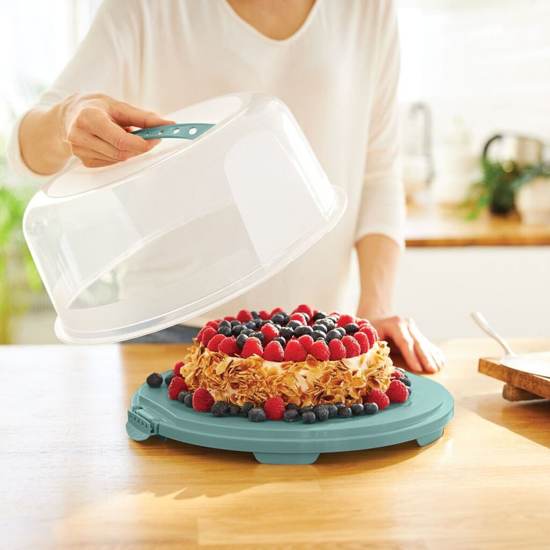 Afbeelding laden in galerijviewer, Rotho fresh taartdoos hoog mistletoe groen
