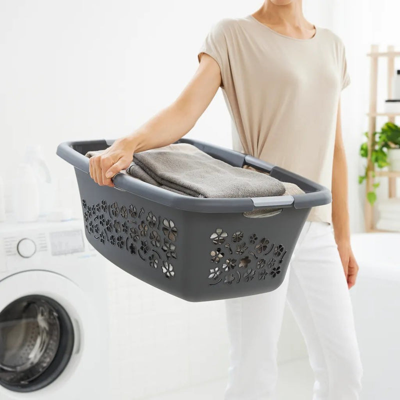 Afbeelding laden in galerijviewer, Rotho flowers wasmand 50l antraciet
