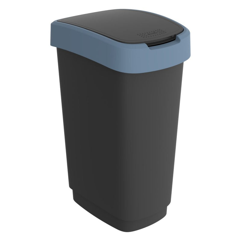 Afbeelding laden in galerijviewer, Rotho twist afvalbak 50l horizon blauw antraciet
