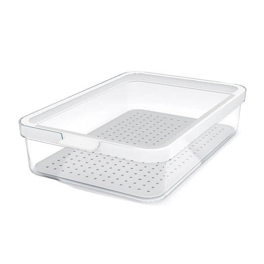 Rotho cauma koelkastorganizer 27x18.4x6.2 cm 2.6l wit transparant