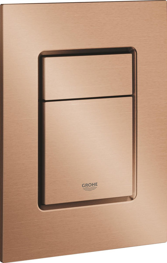 Grohe skate cosmopolitan s bedieningspaneel toilet - verticaal - dual flush - geborsteld warm sunset (mat brons) - slank formaat