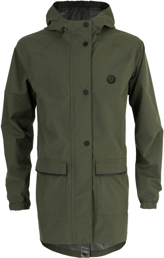 Agu go parka kids regenjas essential - groen - 164 - meisjes jongens - waterdicht ademend