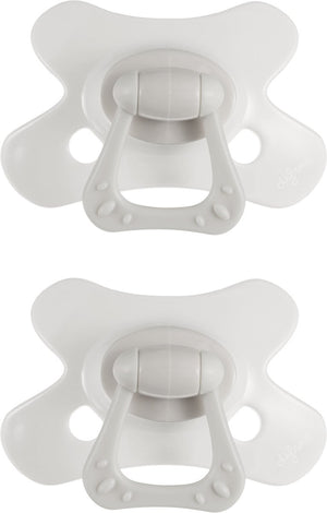 Difrax fopspeen natural - 18+ maanden - lichtgrijs - 2 stuks