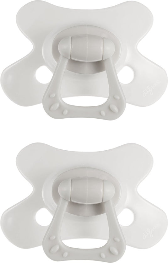 Difrax fopspeen natural - 18+ maanden - lichtgrijs - 2 stuks