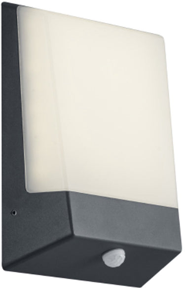 Trio kasai - wandlamp - antraciet - incl. 1x smd 9w - buitenverlichting - ip65 - bewegingssensor - schemerschakelaar