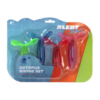 Afbeelding laden in galerijviewer, Alert splash duikset octopus 4 delig met licht | 3 stuks
