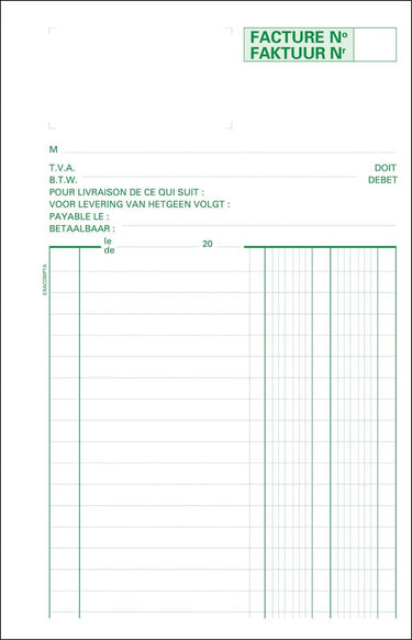 Exacompta register facturen 53280x 13,5x21cm tweevoud nl fr