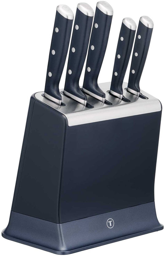 Tefal eversharp k297s644 - messenset - 5-delig - messenblok met geïntegreerde slijper - zelfslijpend - rvs