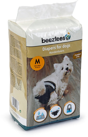 Beeztees hondenluiers m - loopsheidbroekje hond - zwart - 12st
