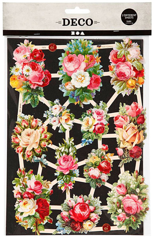 Creativ company vintage plaatjes lentebloemen, 2 vellen