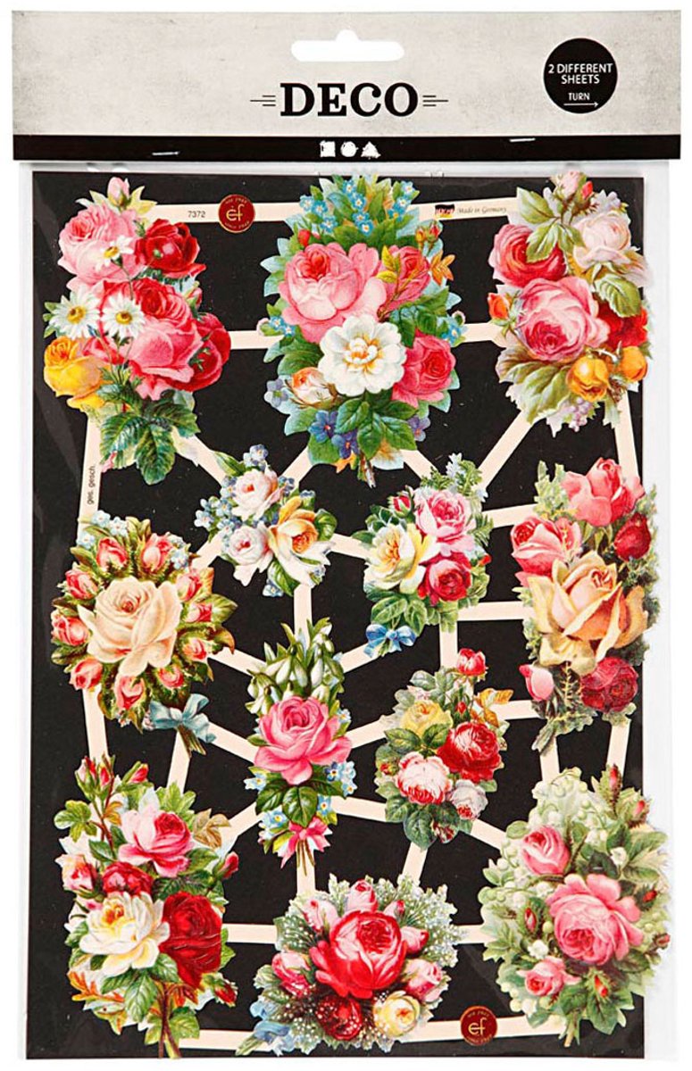Afbeelding laden in galerijviewer, Creativ company vintage plaatjes lentebloemen, 2 vellen
