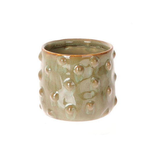 Hbx natural living bloempot bozzola ø11,5xh11cm olijfgroen