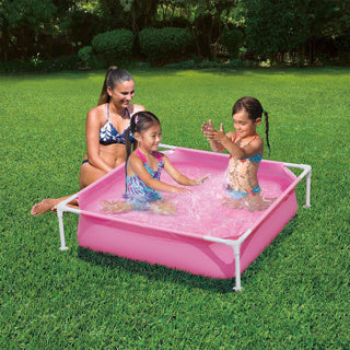 Summer waves zwembad small frame 122 x 122 x 30 cm roze | 2 stuks