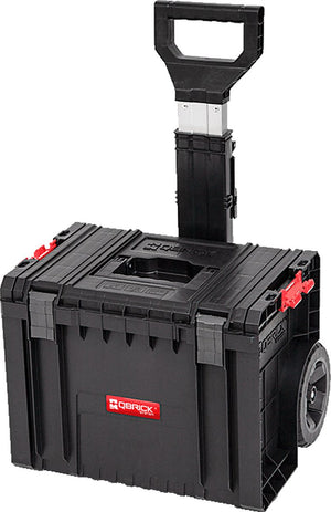 Qbrick system pro cart 2.0 - mobiele gereedschapskoffer - telescoopgreep - rubberen wielen - grootte: 526x468x690 mm