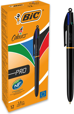 Bic balpen 4 colours pro 0,4 mm blauw, zwart, rood, groen
