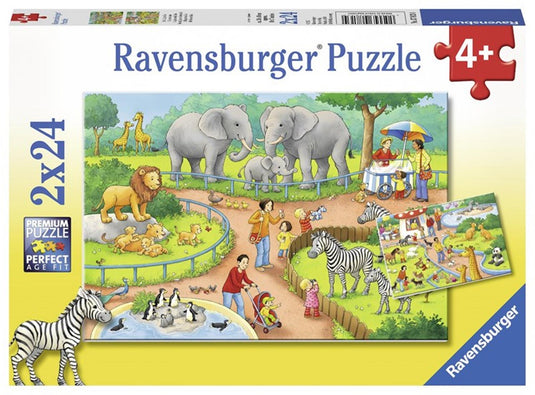 Ravensburger puzzel 2x24st. dag in de dierentuin