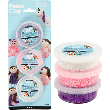Creativ company foam clay glitter metallic - 3x14gr.