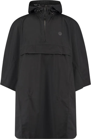 Agu go grant essential - regenponcho - fietsponcho - unisex - zwart - poray 5000 - winddicht en waterdicht - verstelbare capuchon - reflecterende details - gerecycled polyester