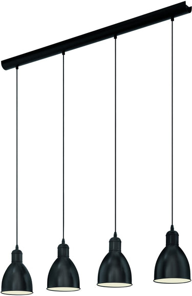 Eglo priddy hanglamp - e27 - 97,5 cm - zwart wit