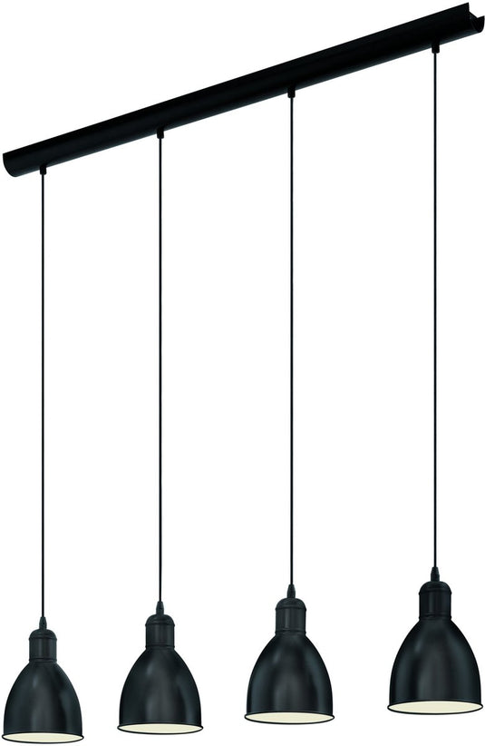 Eglo priddy hanglamp - e27 - 97,5 cm - zwart wit