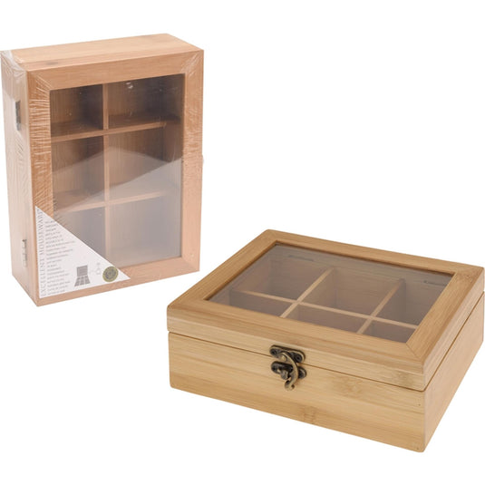 Excellent houseware theekist bamboe 21x16x8cm theedoos bamboe 21x16x8cm