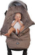 Bo jungle - voetenzak buggy universeel - waterbestendig - windbestendig - fleece voering - winter - met kap - wasbaar - anti-slip onderkant - kinderwagen - geschikt voor 5 puntsgordel - thermo foormuff universal beige