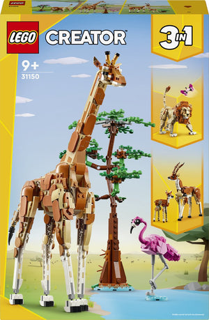 Lego creator 3in1 safaridieren speelgoed set met giraffe, gazelles en leeuw 31150
