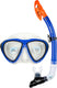 Waimea duikbril met snorkel siliconen - senior - zwart blauw