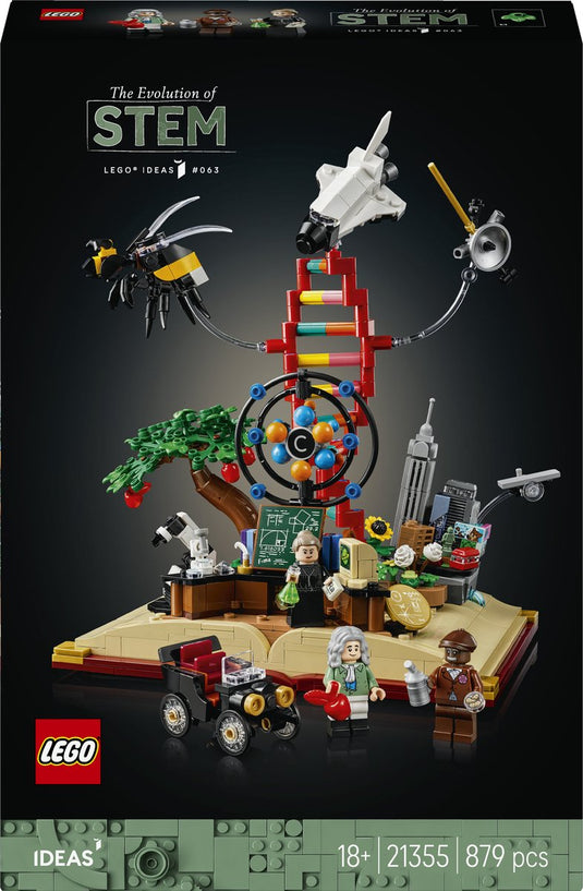 Lego ideas de evolutie van stem bouwpakket voor volwassenen met minifiguren 21355