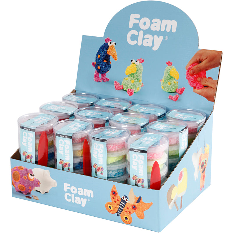 Afbeelding laden in galerijviewer, Https: www.cchobby.nl foam-clayr-glitterkleuren-metallic-kleuren-12-set-1-doos
