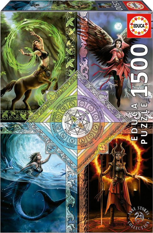 Educa - puzzel - 1500 stuks - elemental magic star chart anne stokes