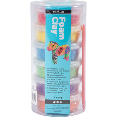 Creativ company foam clay metallic kleuren - 6x14gr.