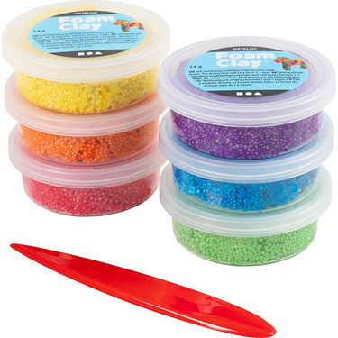 Creativ company foam clay metallic kleuren - 6x14gr.