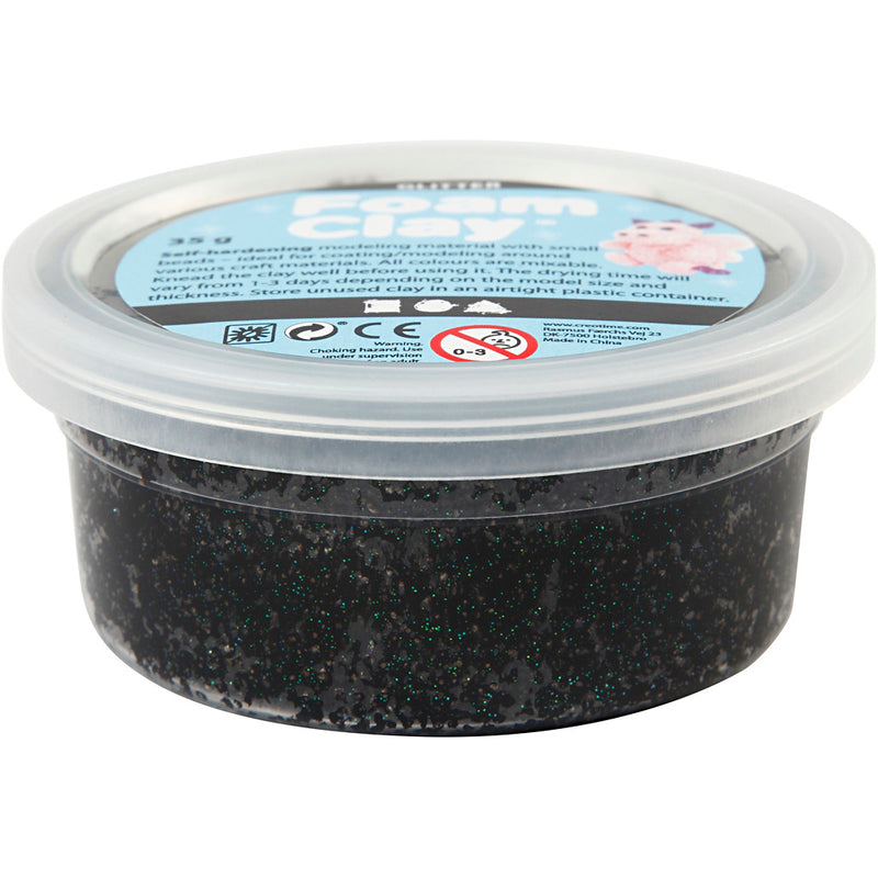 Afbeelding laden in galerijviewer, Creativ company foam clay glitter 35gr - zwart
