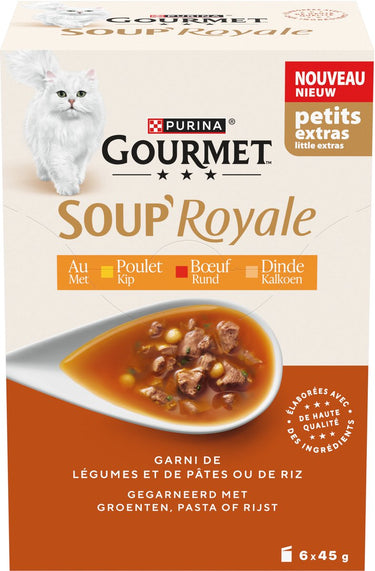 Gourmet kattenvoer nat soup royale - rund - 4 x 6x45g