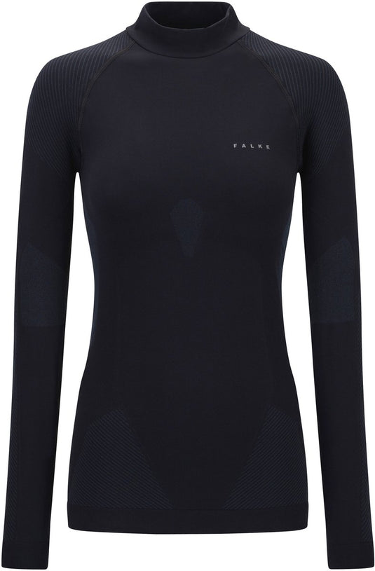 Falke warm turtleneck sneldrogend functioneel functioneel shirt met lange mouwen dames zwart - maat s