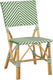 Mica decorations mandox bistrostoel - l45,5 x b57 x h89 cm - rotan - donkergroen, wit