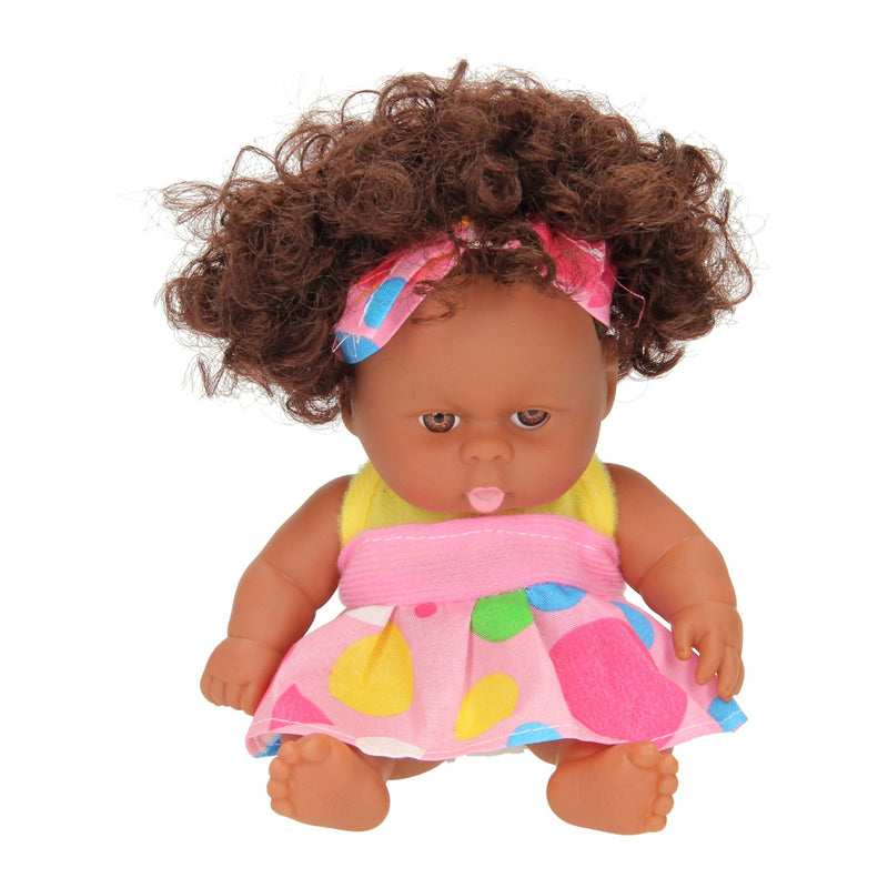 Afbeelding laden in galerijviewer, Babypop krullen met jurk, 22cm
