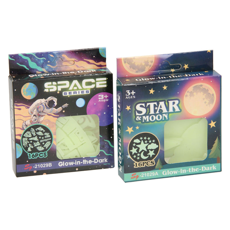 Afbeelding laden in galerijviewer, Glow in the dark set ruimte, 16dlg.
