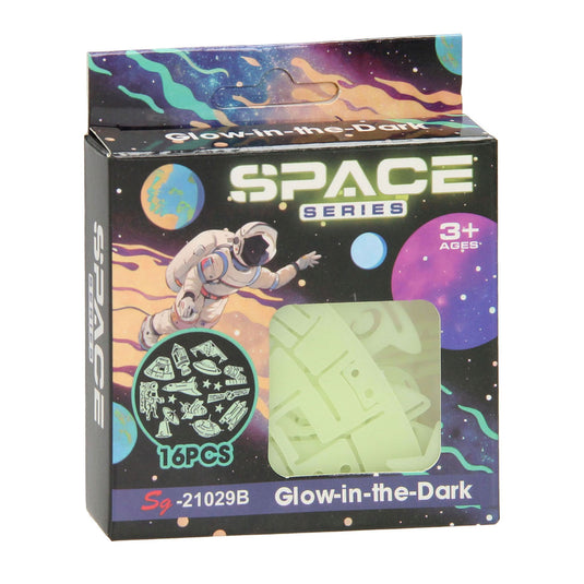 Glow in the dark set ruimte, 16dlg.