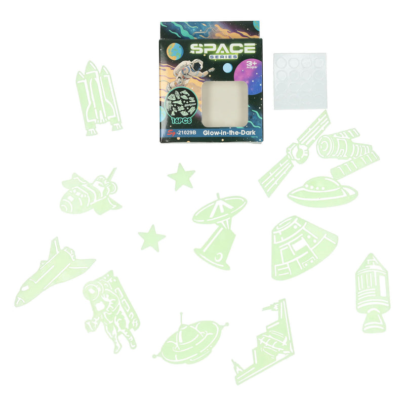 Afbeelding laden in galerijviewer, Glow in the dark set ruimte, 16dlg.
