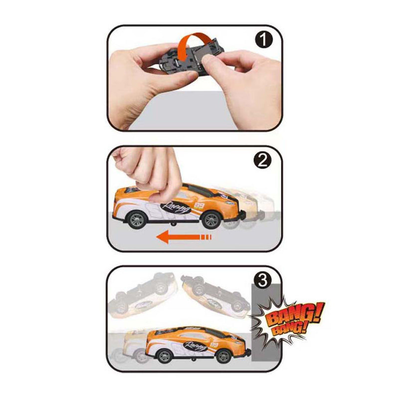 Afbeelding laden in galerijviewer, Raceauto backflip pull back set - 4st.
