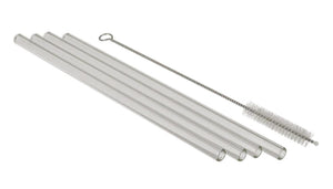 Ootb glazen drinkrietjes 4 stuks 20cm met borstel