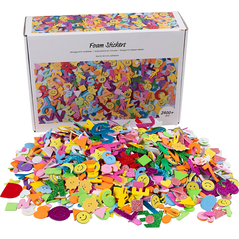 Afbeelding laden in galerijviewer, Https: www.cchobby.nl foam-stickers-emoji-s-geometrische-vormen-letters-en-cijfers-zelfklevend-afm-10-40-mm-ca-2460-div-diverse-kleuren-2640-stuk-1-doos
