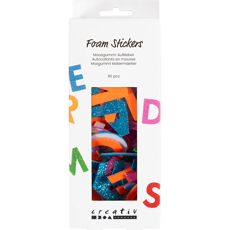 Afbeelding laden in galerijviewer, Https: www.cchobby.nl foam-stickers-letters-zelfklevend-h-40-mm-kleurrijk-110-stuk-1-doos
