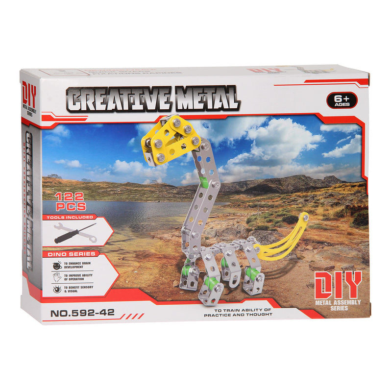 Afbeelding laden in galerijviewer, Constructieset metaal dino, 122 dlg.
