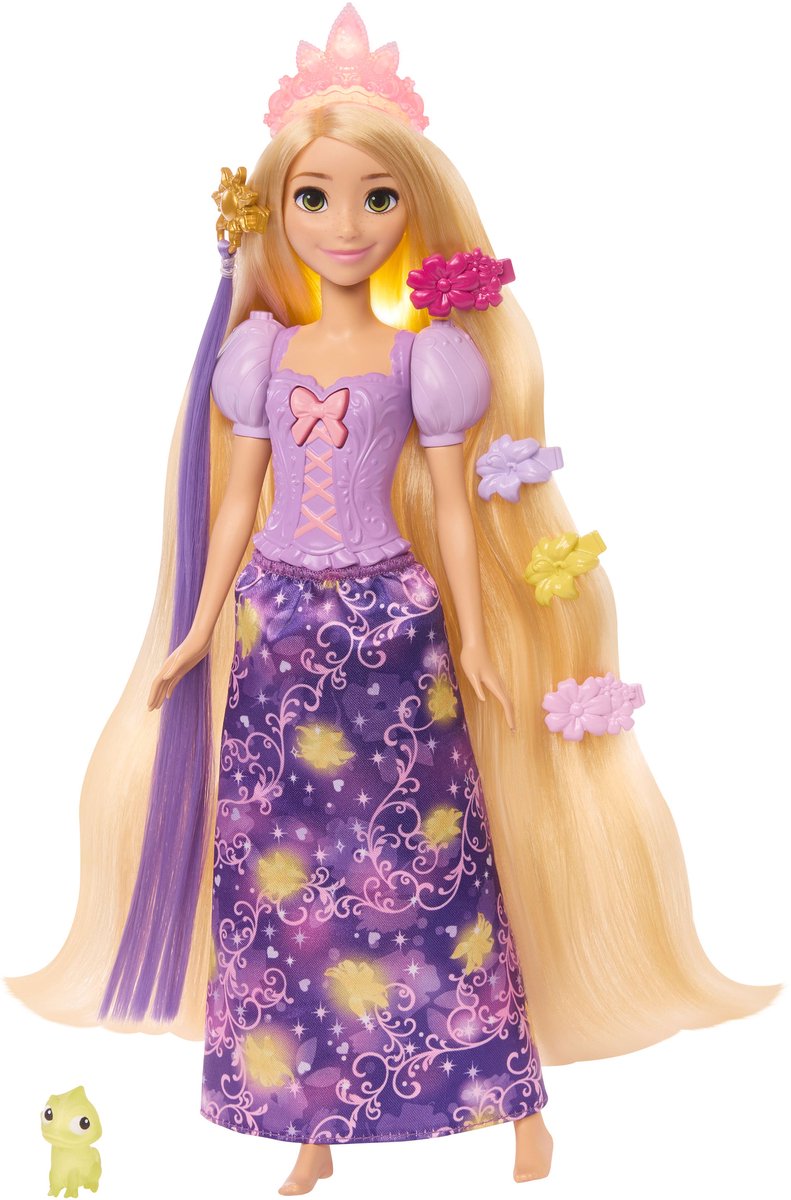 Afbeelding laden in galerijviewer, Mattel disney princess lichtgevend haar rapunzel modepop - magisch haar modepop speelgoed
