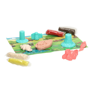 Lobbes kleisetje dino's - klei speelgoed voor kinderen - 4 kleuren.